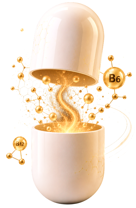 Open capsule releasing vitamins